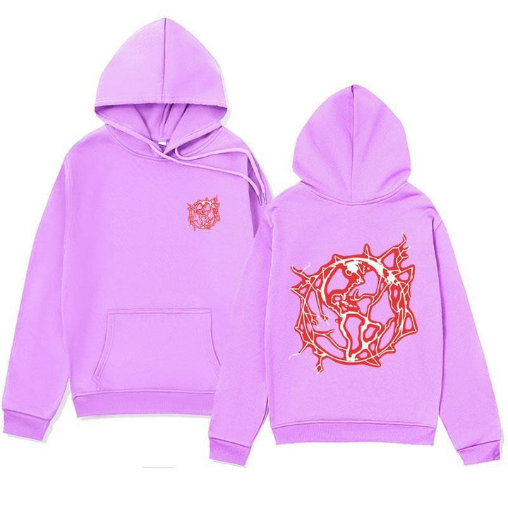 Women's hoodie sweatshirt with artistic graphic print and practical kangaroo pocket Lisslune