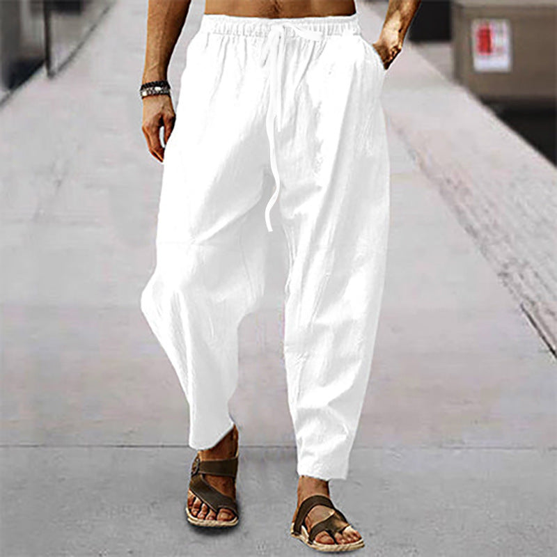 Men's lightweight and comfortable leisure pants with elastic waistband Lisslune