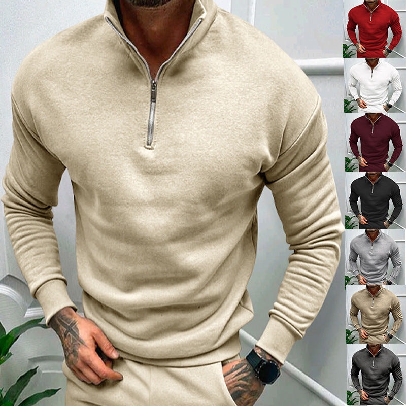 Men's elegant pullover with collar and practical zipper Lisslune