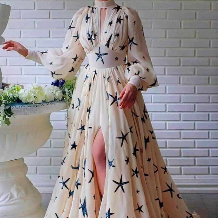 Women's Elegant Evening Dress with Opulent Transparency and Sparkling Sequins Lisslune
