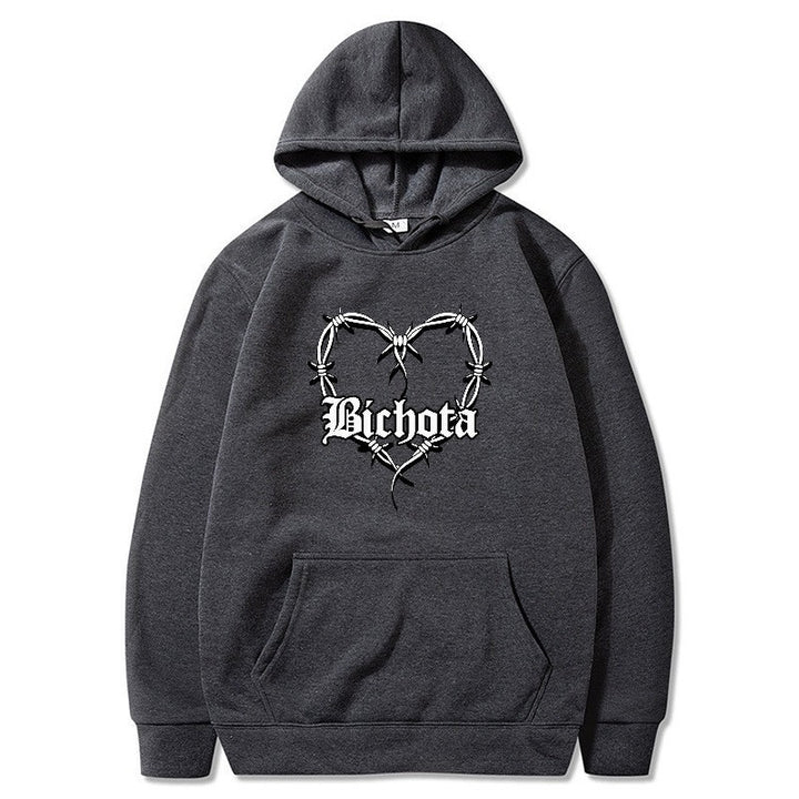 Women's hoodie with unique heart design and embroidered lettering Lisslune