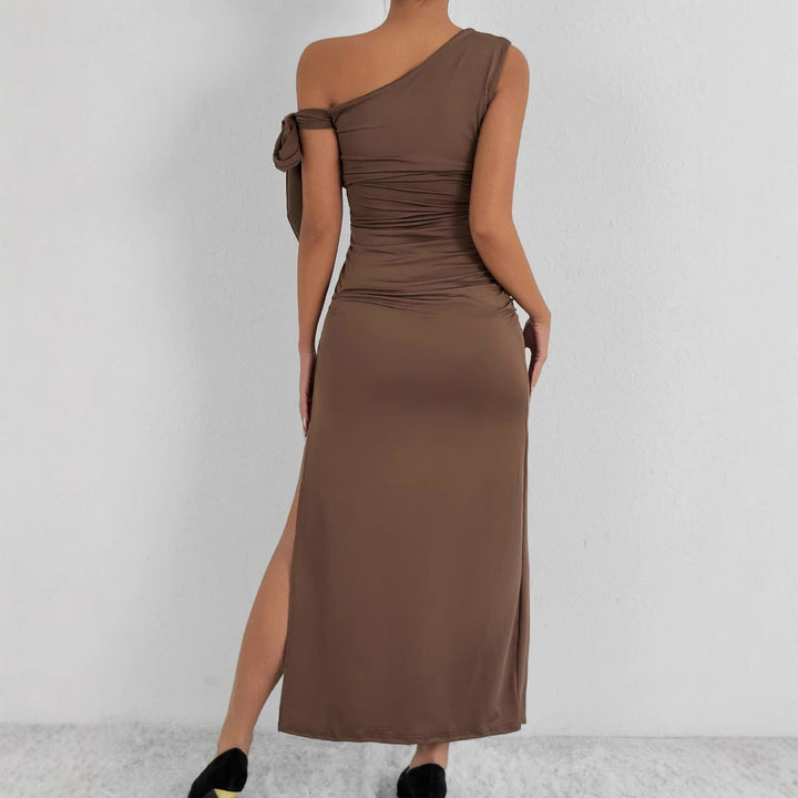 Damen Elegantes Wickelkleid mit asymmetrischem Schnitt und schickem Rüschendetail Lisslune