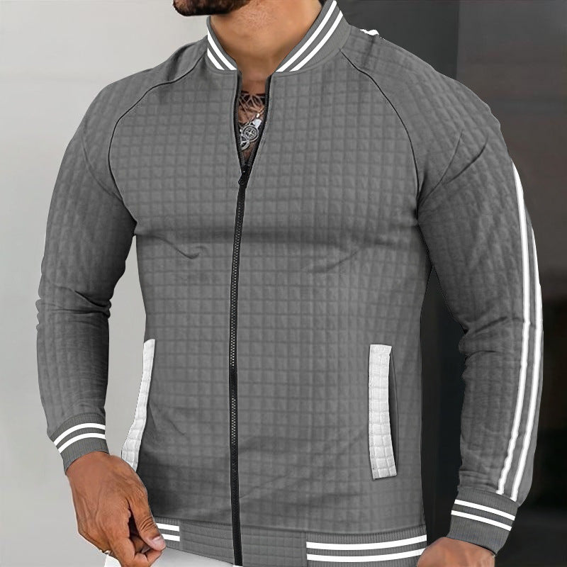 Men's quilted sports jacket with modern design and practical zippered pockets Lisslune