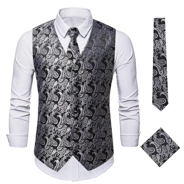 Men's elegant waistcoat with floral pattern Lisslune