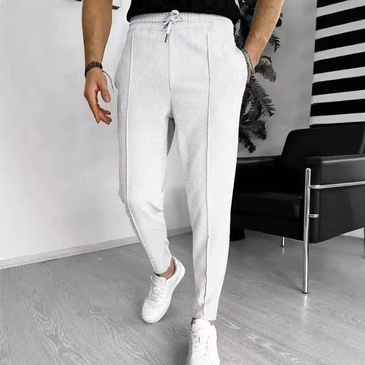 Men's elegant chino pants with modern cut and elastic waistband Lisslune