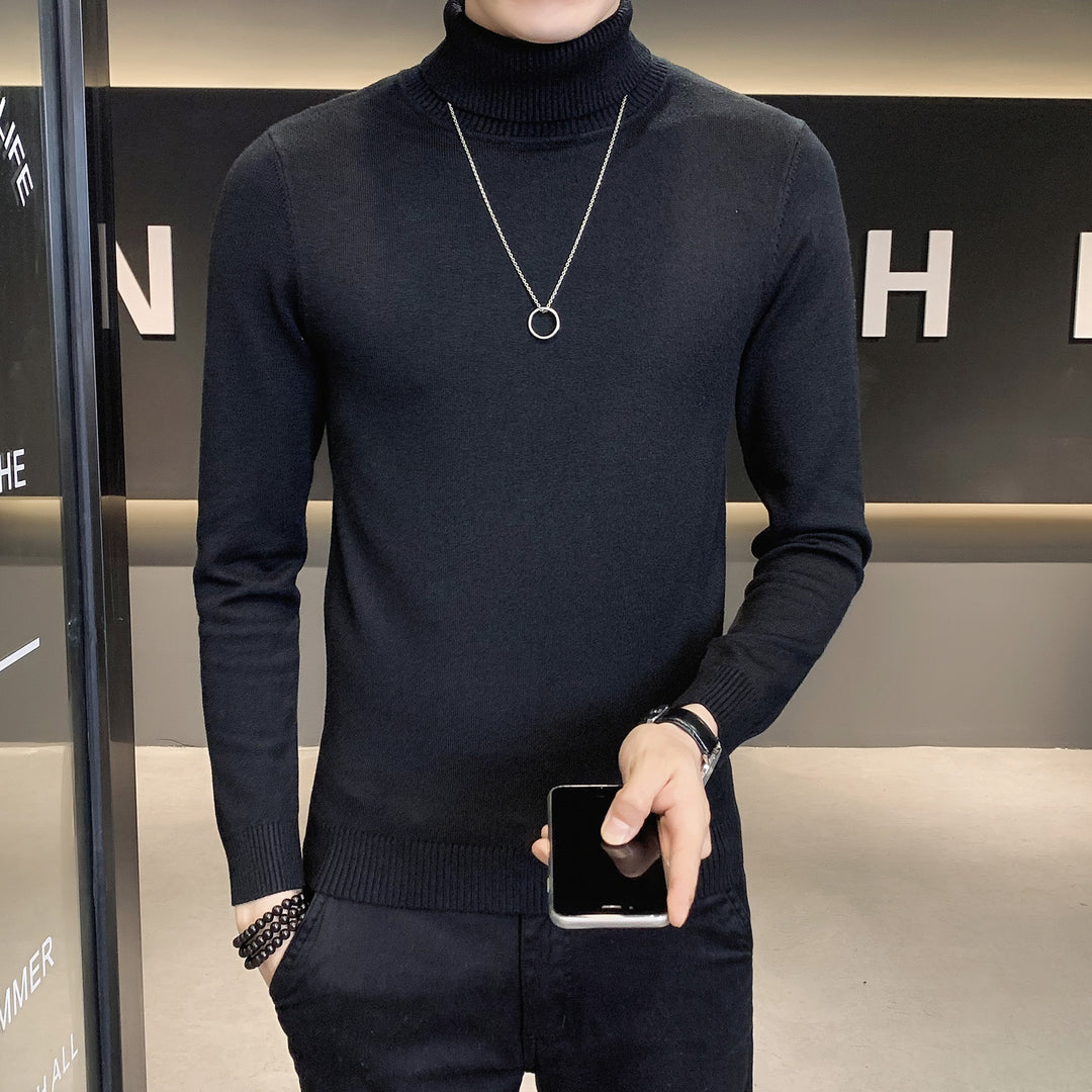 Men's sweater with high collar made of soft knitted fabric Lisslune