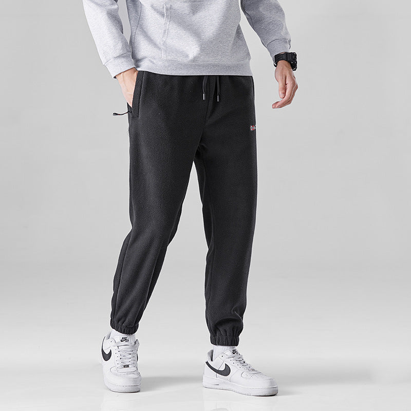 Men's fleece jogging pants with elastic waistband and side pockets Lisslune