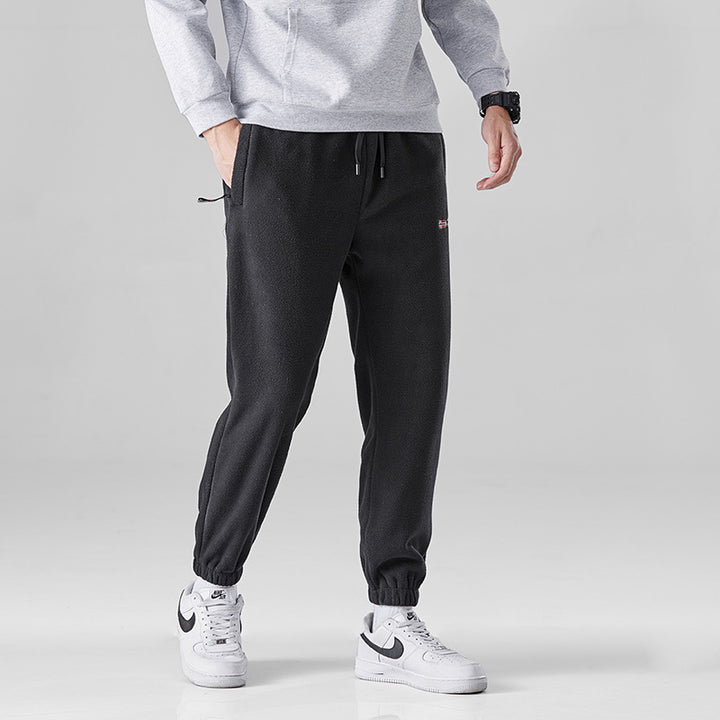 Men's fleece jogging pants with elastic waistband and side pockets Lisslune