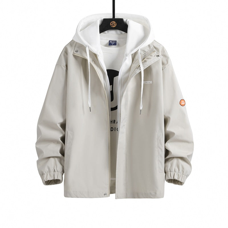 Men's Lightweight Windbreaker with Adjustable Hood Collar Lisslune
