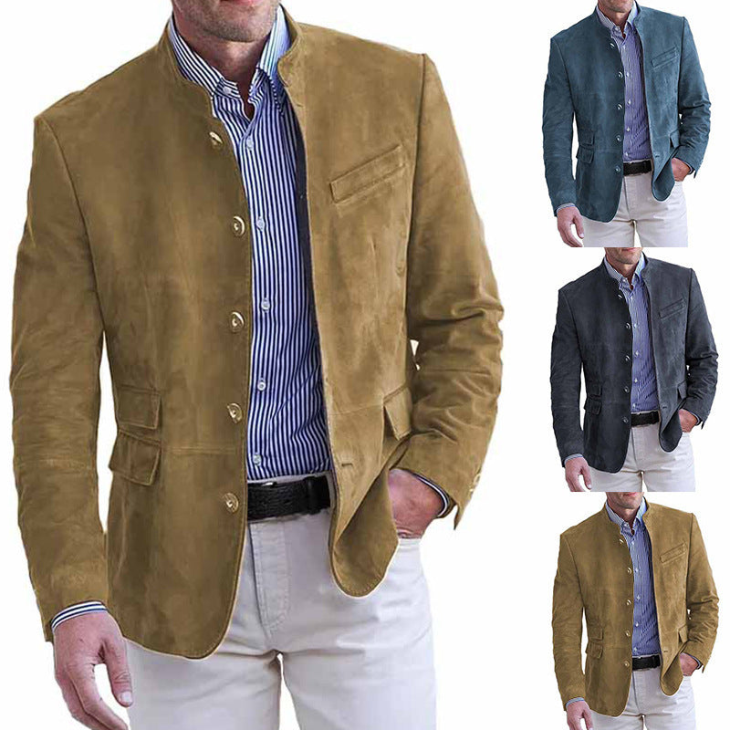 Men's Luxurious Suede Jacket with Practical Pockets Lisslune