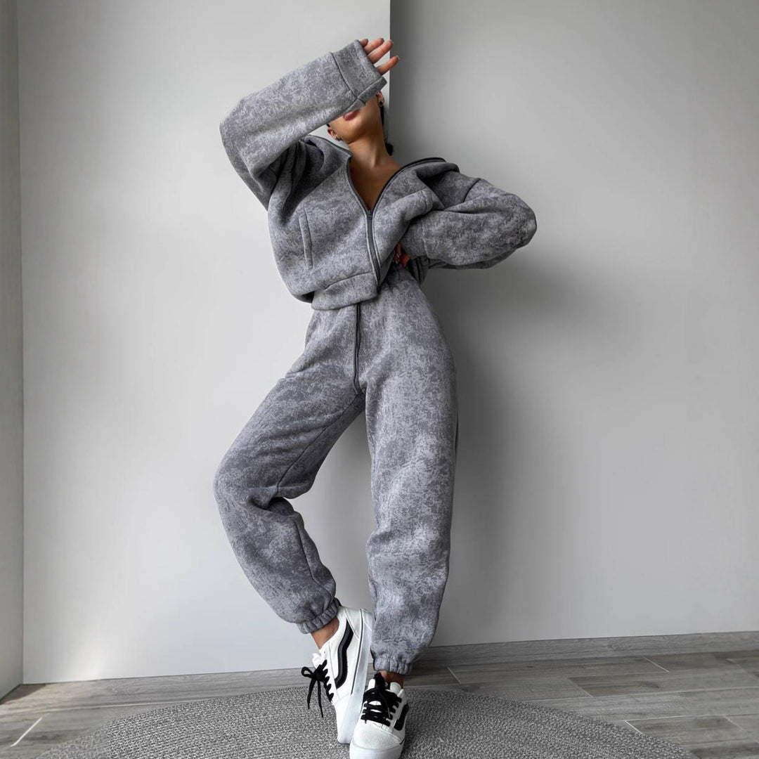 Women's sporty fleece tracksuit Lisslune