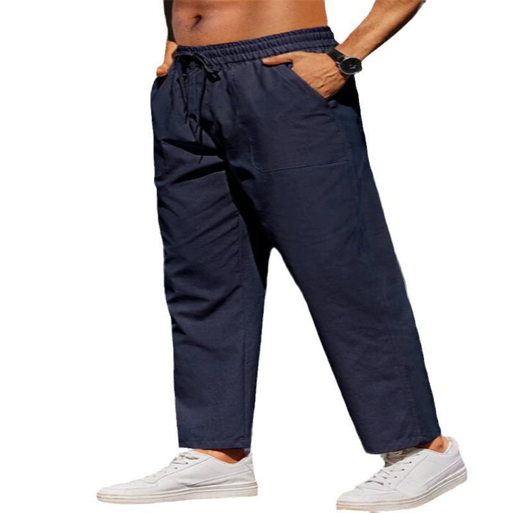 Men's leisure pants made of lightweight, breathable material with elastic waistband and practical pockets Lisslune
