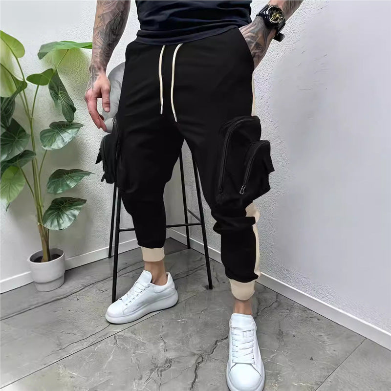 Men's cargo joggers with multifunctional zip pockets and elastic waistband Lisslune