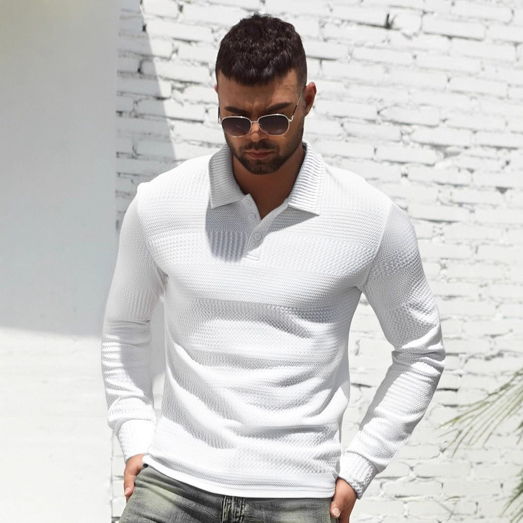 Men's Long Sleeve Polo Shirt Lisslune