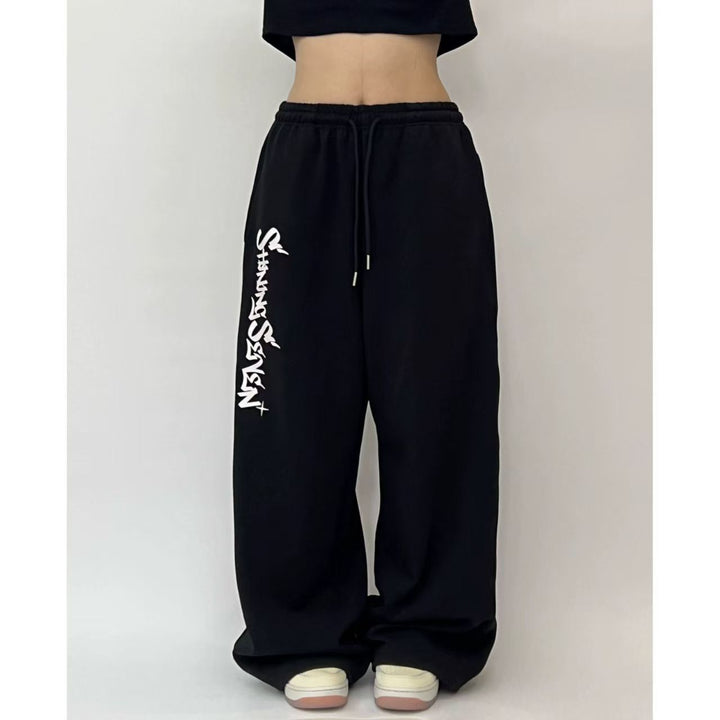 Women's casual jogging pants with a wide cut and sport graphic Lisslune