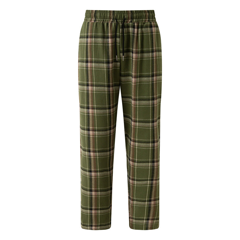 Men's comfortable flannel pants with practical side pockets and elastic waistband Lisslune
