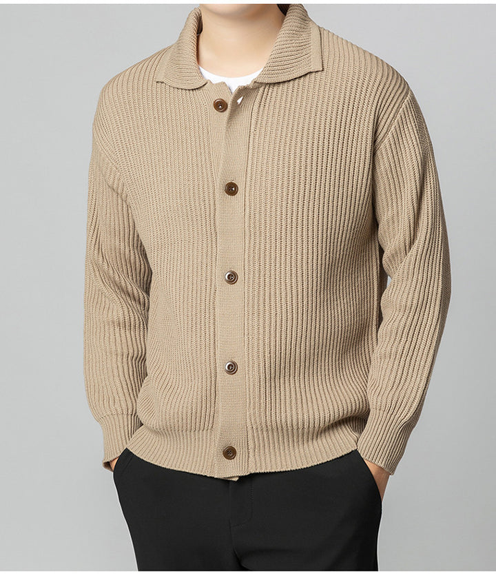 Men's cardigan with sporty design and fashionable shawl collar Lisslune