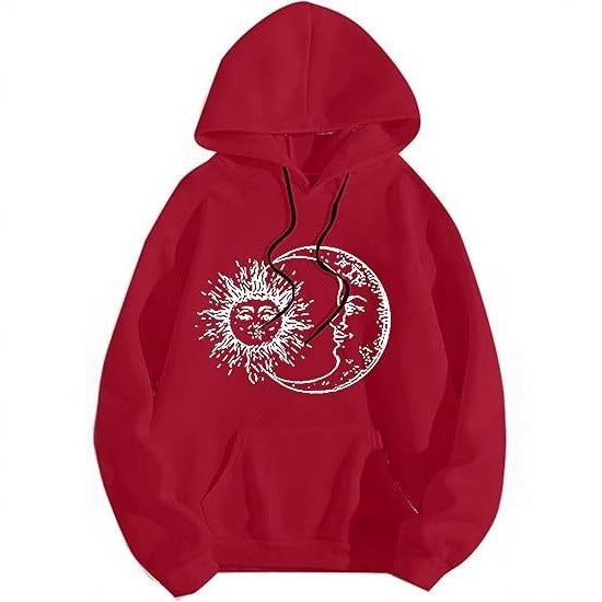 Women's hoodie with artistic sun-moon motif Lisslune