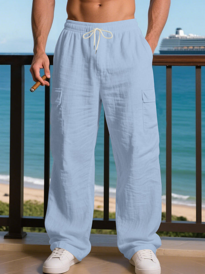Men's relaxed cargo pants with elastic waistband and practical side pockets Lisslune