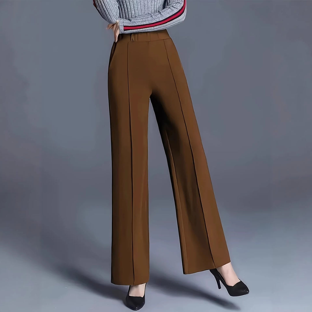 Women's Wide High-Waisted Trousers with Elegant Pleats Lisslune