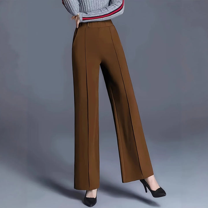 Women's Wide High-Waisted Trousers with Elegant Pleats Lisslune