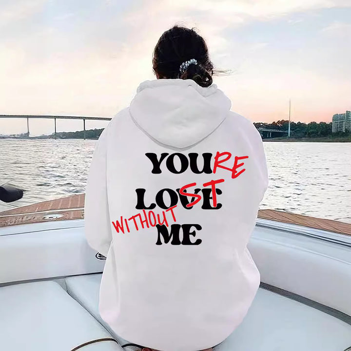 Women Oversized Hoodie with Inspirational Print Lisslune