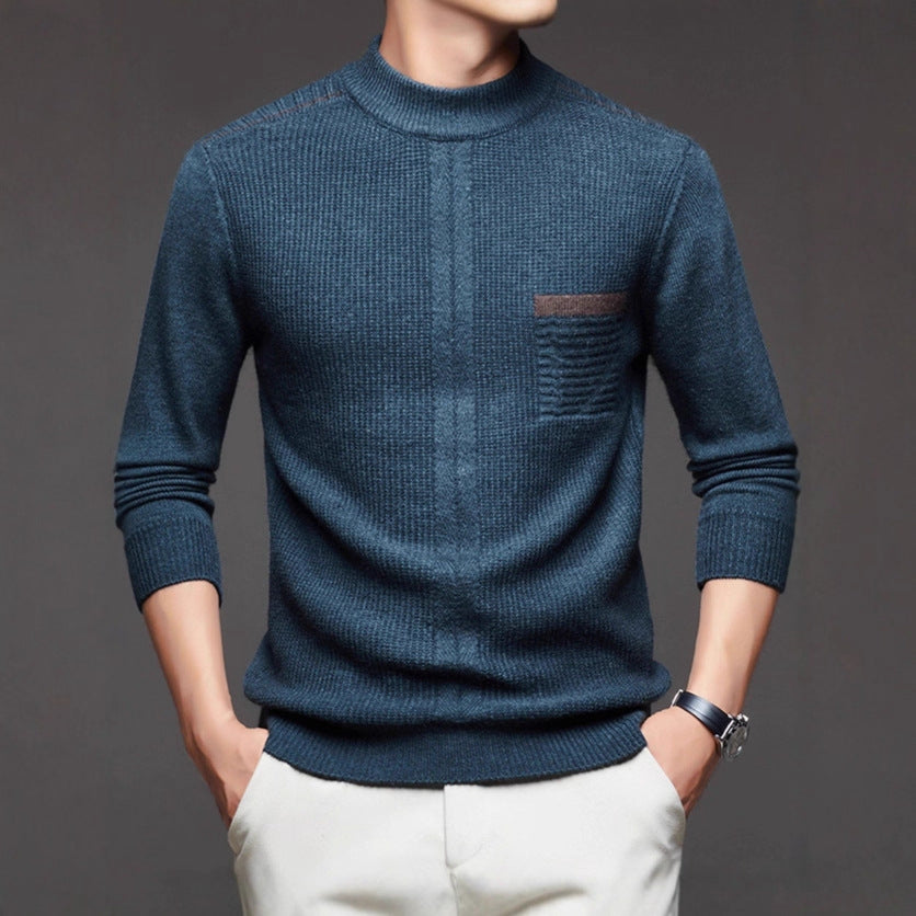 Men's timeless fine knit sweater with structured design Lisslune