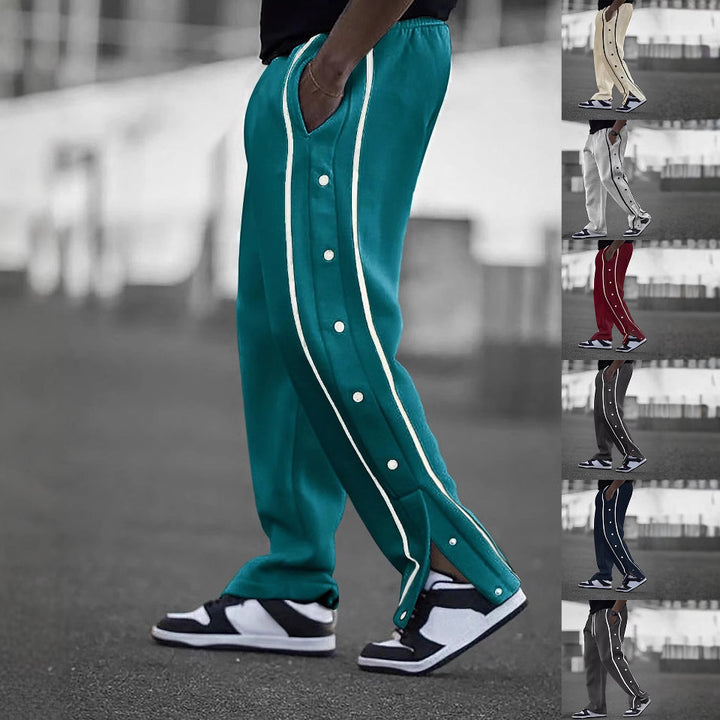 Men's Casual Sports Pants with Side Snap Buttons Lisslune