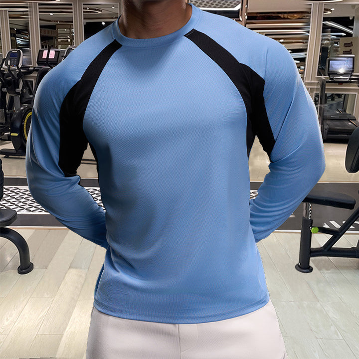 Men's Sporty Long-Sleeve Shirt with Breathable Inserts Lisslune