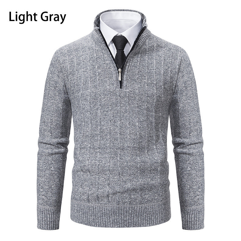 Men's fine-knit sweater with zipper and textured design Lisslune