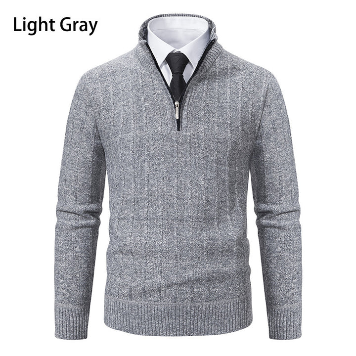 Men's fine-knit sweater with zipper and textured design Lisslune