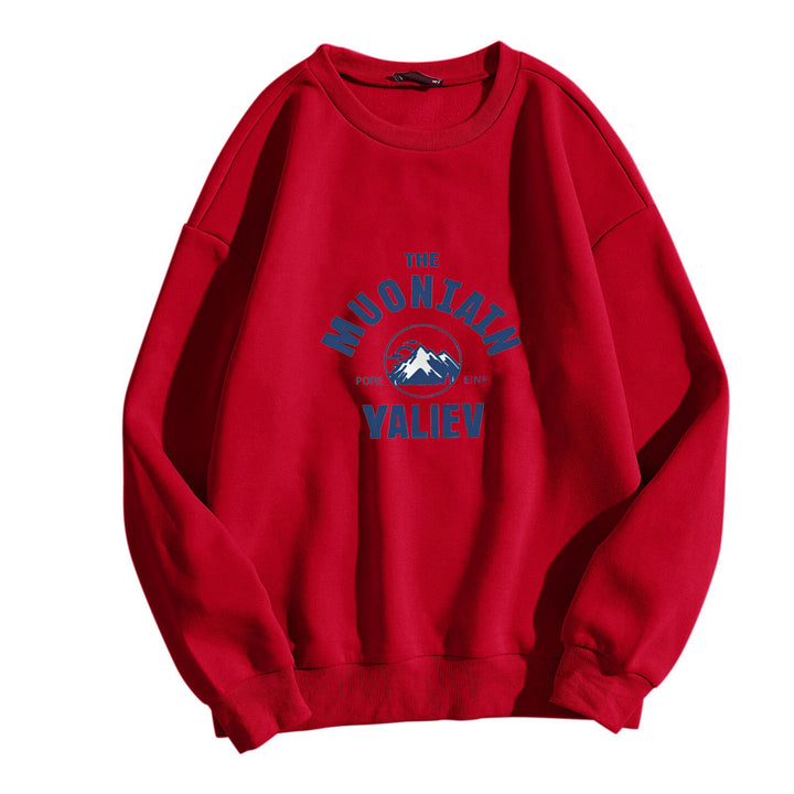 Women's cozy sweatshirt with front mountain motif Lisslune