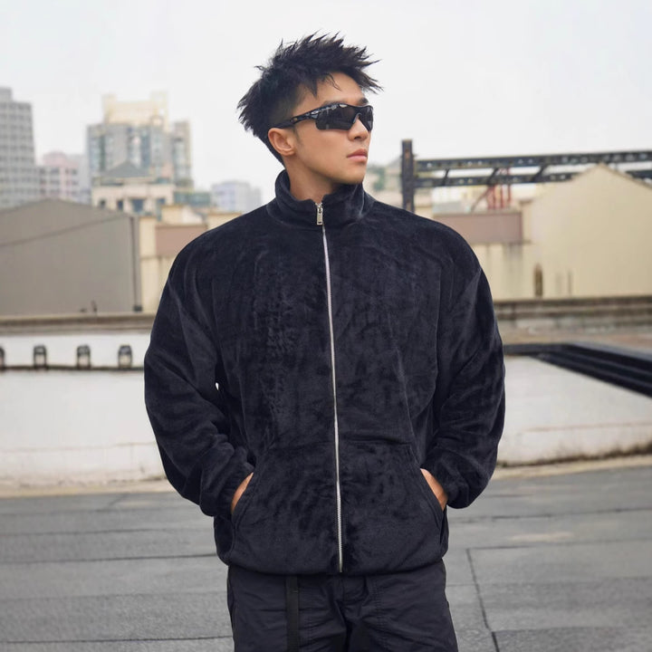 Men's fleece jacket with high collar and soft lining Lisslune