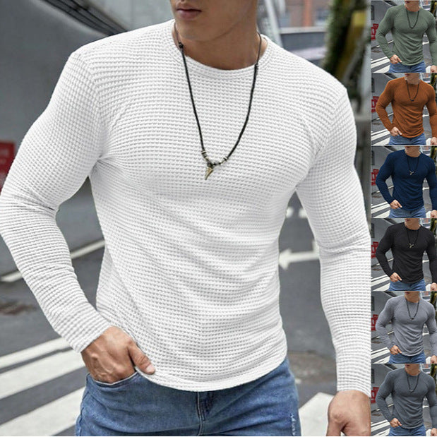 Men's Long Sleeve Shirt with Waffle Structure Lisslune
