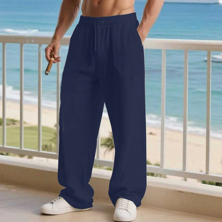 Men's leisure pants with elastic waistband and practical side pockets Lisslune