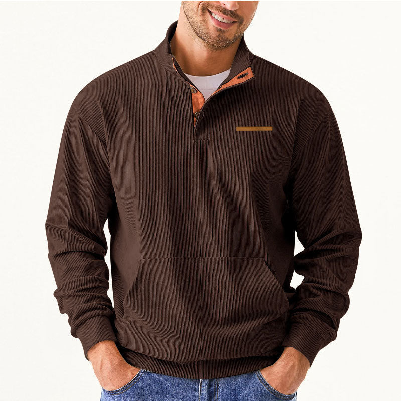 Men's High-Quality Pullover with Half Zip and Comfortable Fit Lisslune