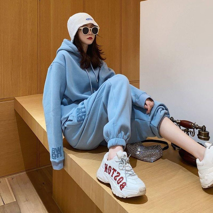 Women's Sporty Fleece Hoodie Set with Soft Inner Lining Lisslune