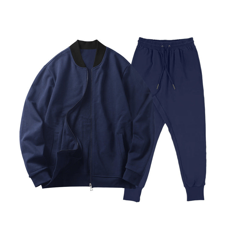 Men's sporty leisure set with soft fleece material and practical hood Lisslune