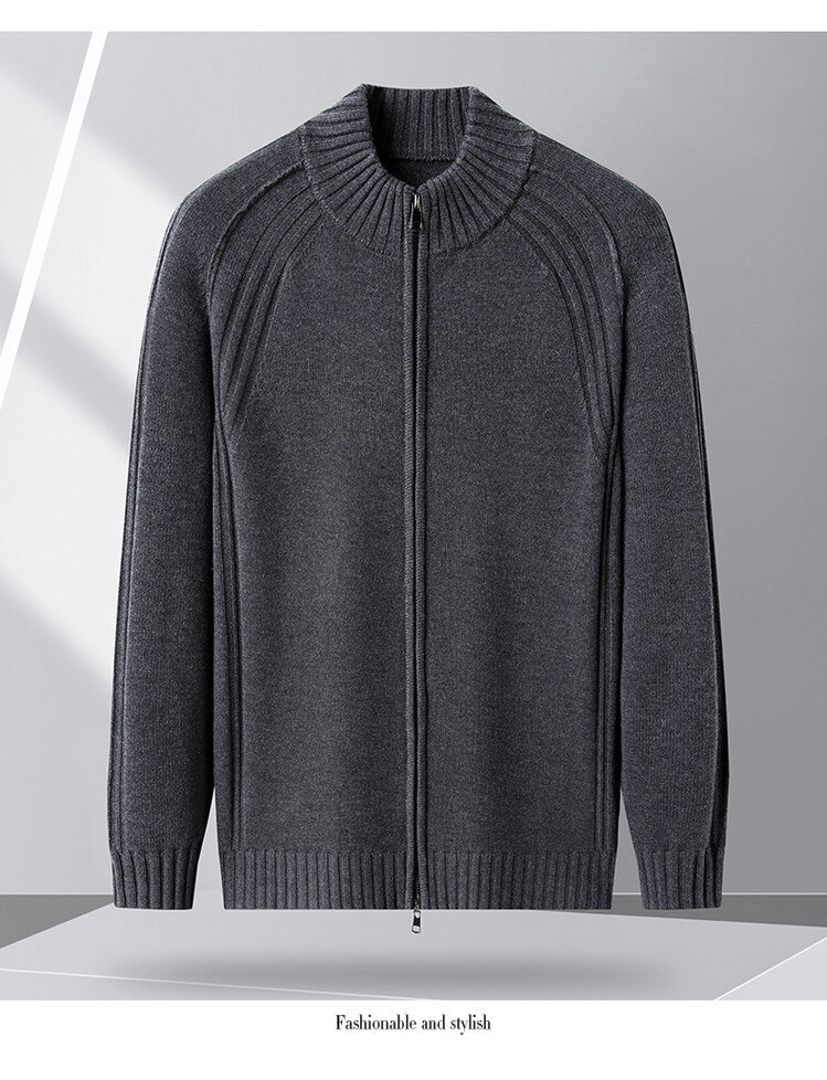 Men's zip-up cardigan with high collar Lisslune