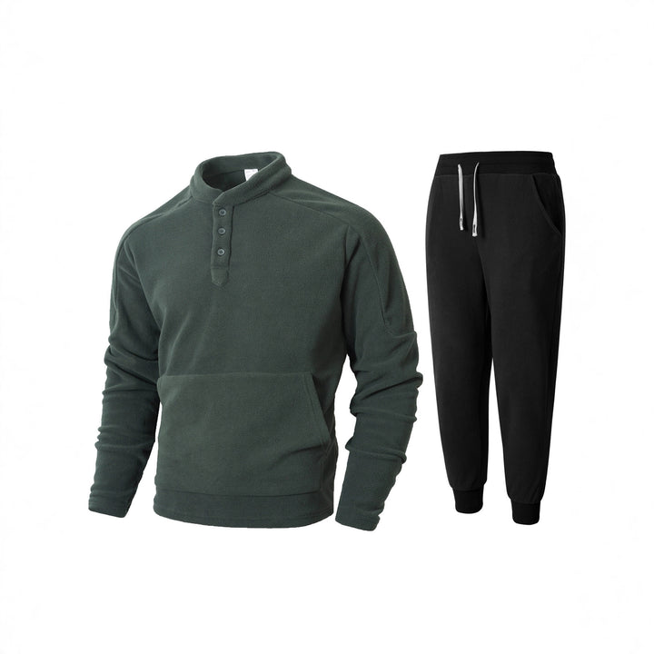 Men's fleece sweatshirt with high collar and practical side pockets Lisslune