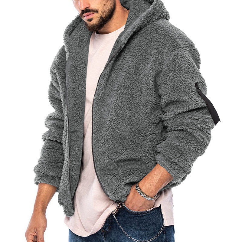 Men's cuddly teddy fleece hoodie Lisslune