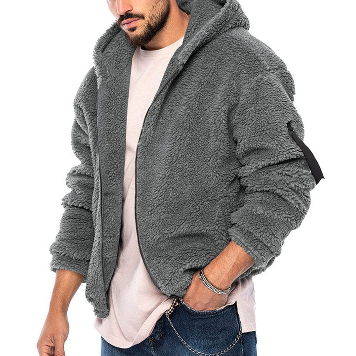 Men's cuddly teddy fleece hoodie Lisslune