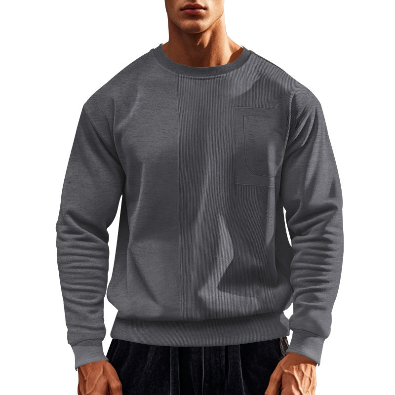 Men's sporty sweatshirt with textured design and practical pocket Lisslune
