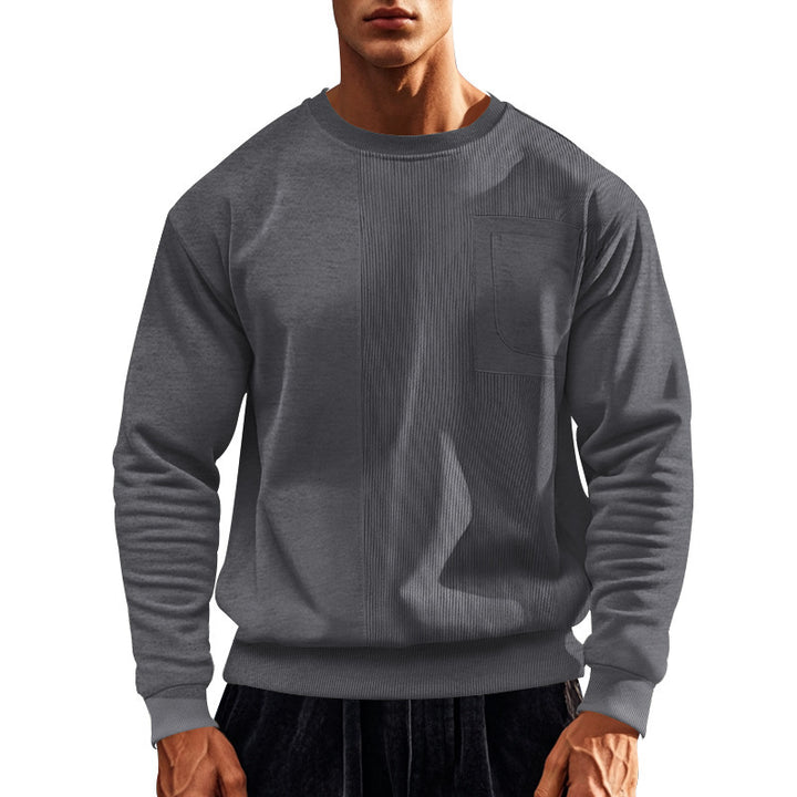 Men's sporty sweatshirt with textured design and practical pocket Lisslune