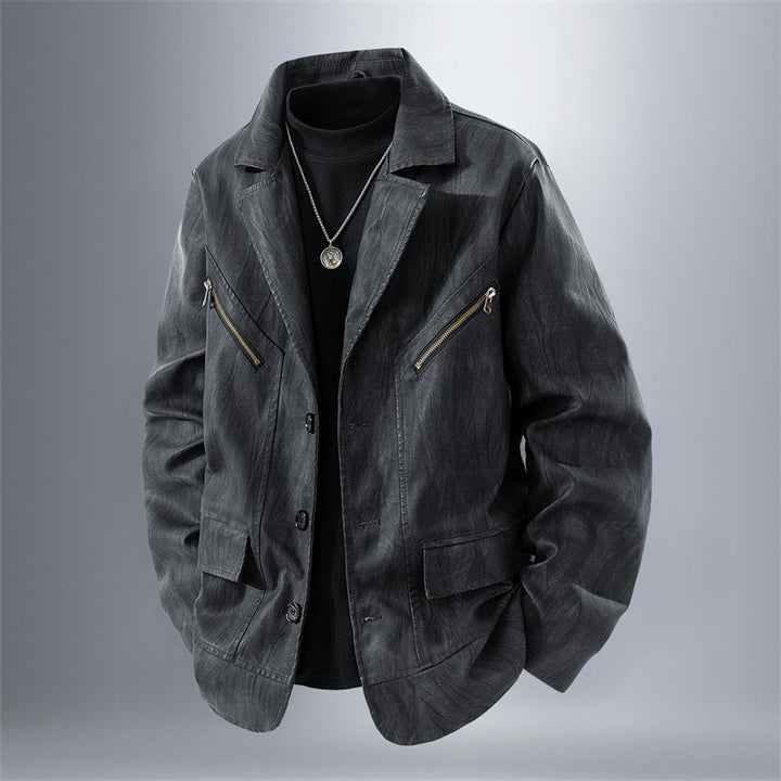 Men's Fashionable Jacket with Practical Zippered Pockets Lisslune