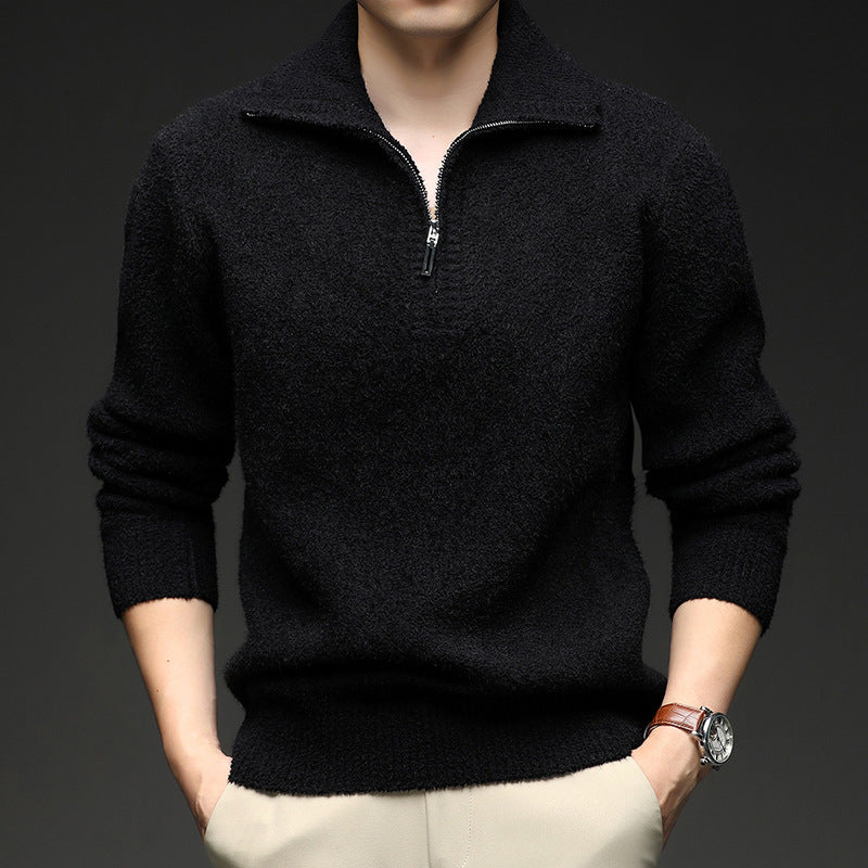 Men's sweater with high collar and zipper Lisslune