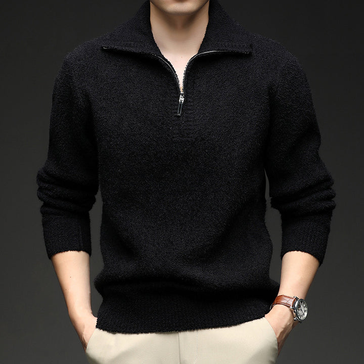 Men's sweater with high collar and zipper Lisslune