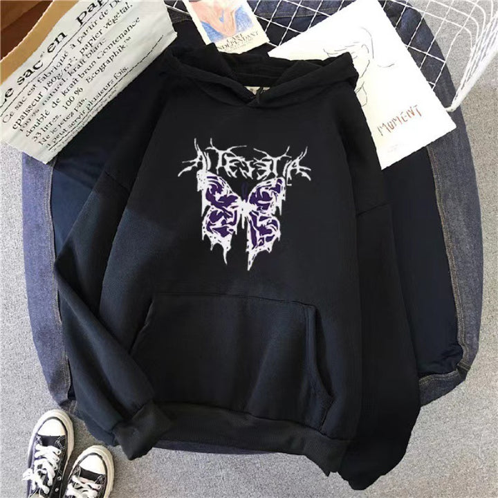 Women’s Hoodie with Artistic Butterfly Design Lisslune