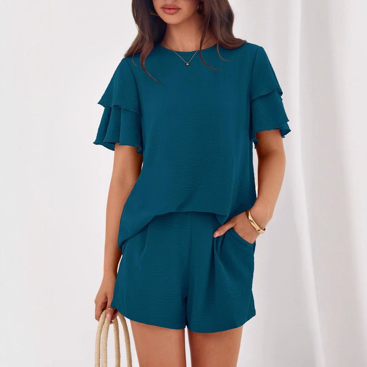 Women's Playful Jumpsuit with Ruffle Details and Side Pockets Lisslune