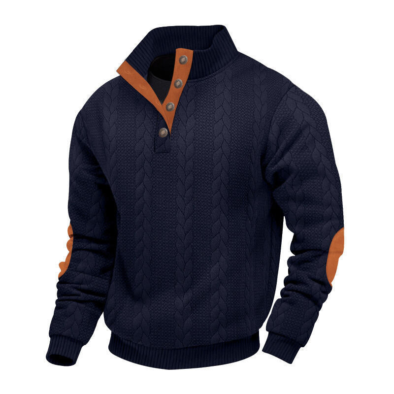 Men's knit sweater with high collar and textured surface Lisslune